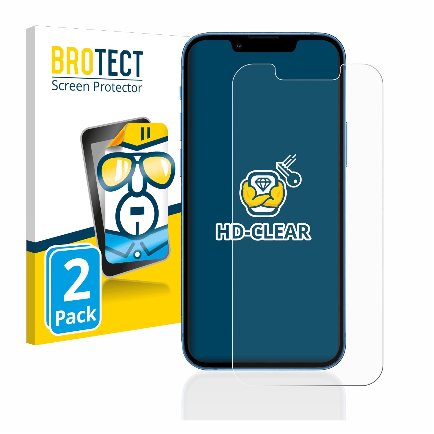 BROTECT 2 Unidades Protector Pantalla para Apple iPhone 13 mini | Transparente Protección Pantalla Made in Germany, Película Claro Anti-Arañazos Case-Friendly