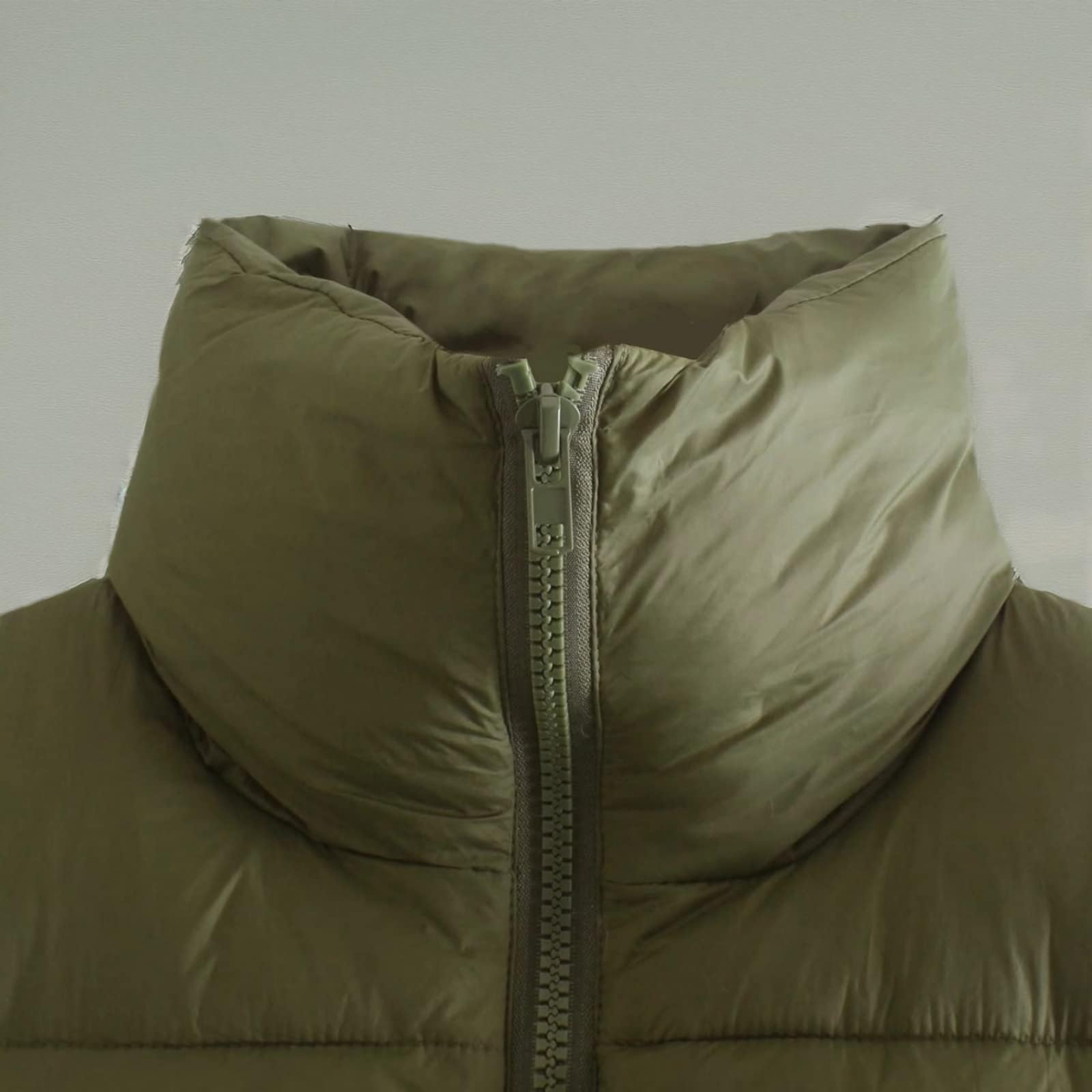 Shiyifa Cappotto da donna alla moda con collo alto con cerniera