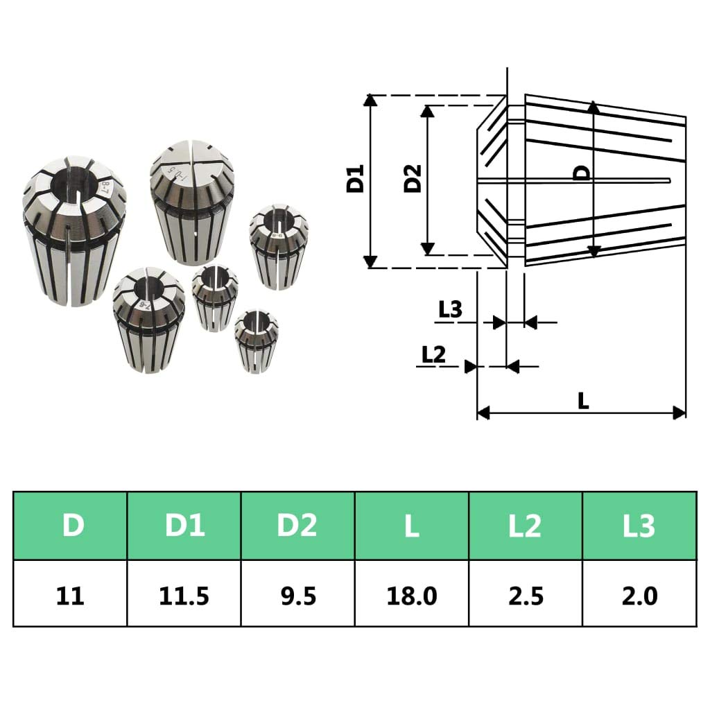 Set di utensili rotanti in acciaio con campo di serraggio 1-7 mm per fresatura CNC, foratura, filettatura, incisione, officina, lavorazione del metallo, lavorazione del legno