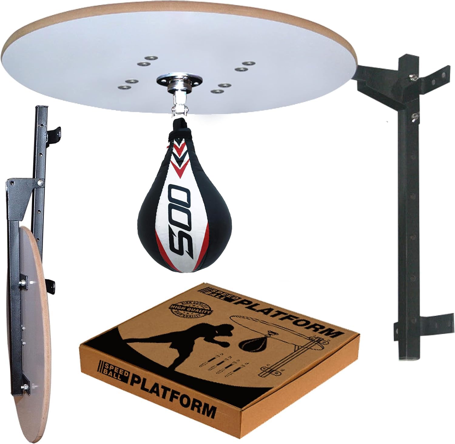 Speedball - Piattaforma per sacco da boxe, MMA, boxe, allenamento, con staffa da parete girevole, in metallo,