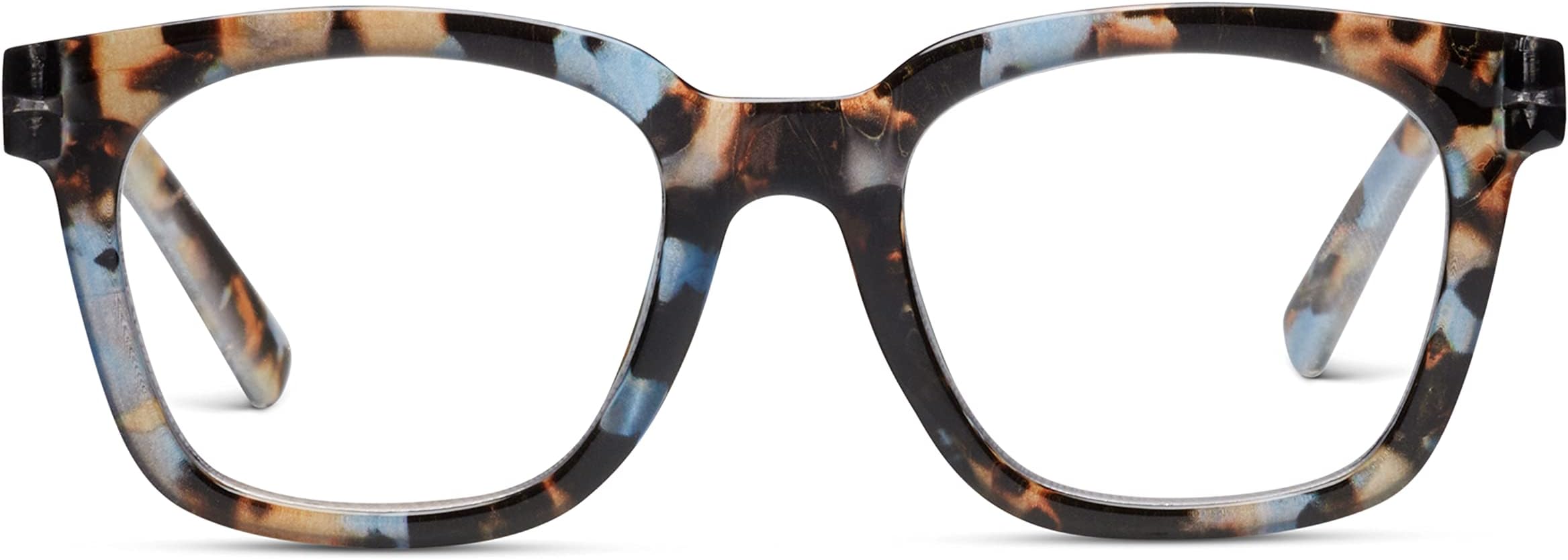 Peepers by PeeperSpecs Women's to The Max Square Light Blocking Reading Glasses, Blue Quartz, 49 + 1.5