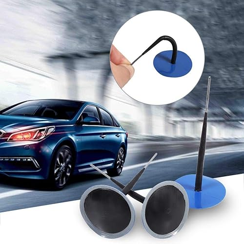 Miniatura 8 de 24 tapones de parche de neumáticos de 0.236 in, tapón de reparación de pinchazos de goma de hongo con enchufe integral para automóviles,