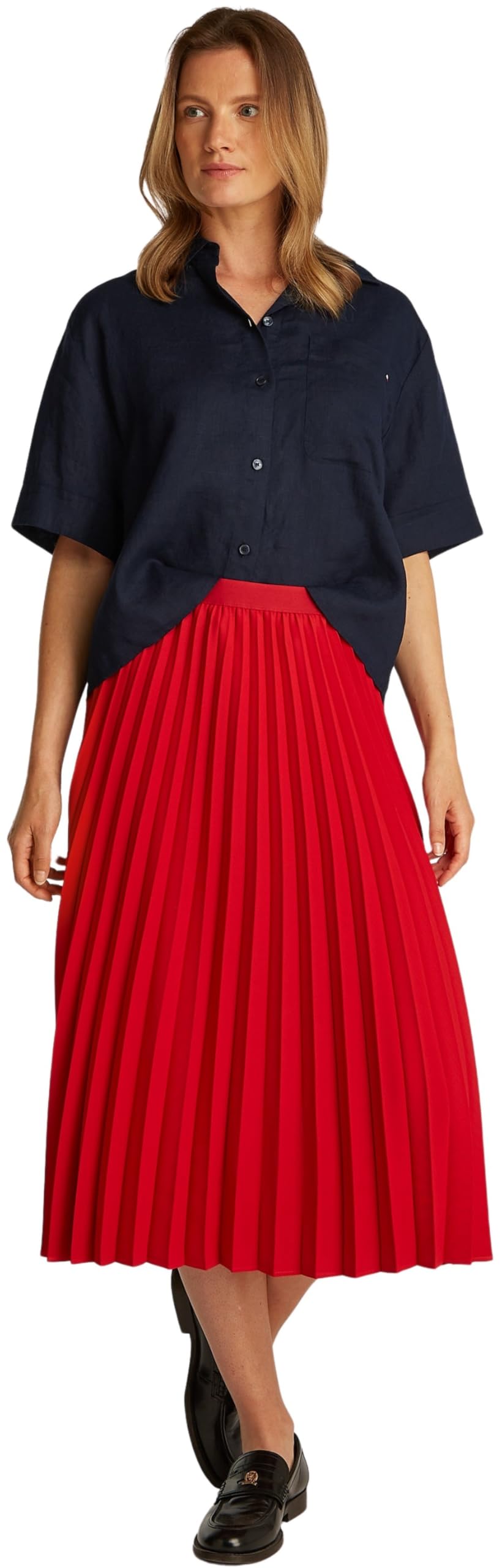 Tommy Hilfiger Chemise Femme Linen Relaxed Manches Courtes