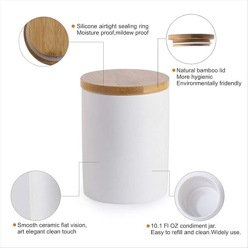 Miniatura 4 de June Sky - Recipiente hermético para condimentos de porcelana, recipiente sellado para especias con tapa, organización de almacenamiento de