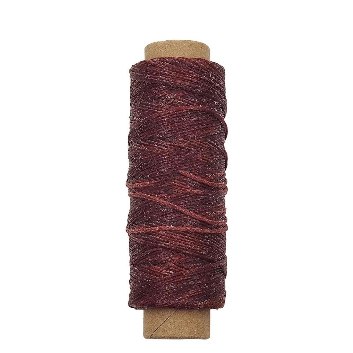 Nici do szycia，Nić poliestrowa Nici do szycia, płaska woskowana żyłka do szycia, woskowany sznurek, nici do szycia ręcznego(No.12 Red Brown,30m)