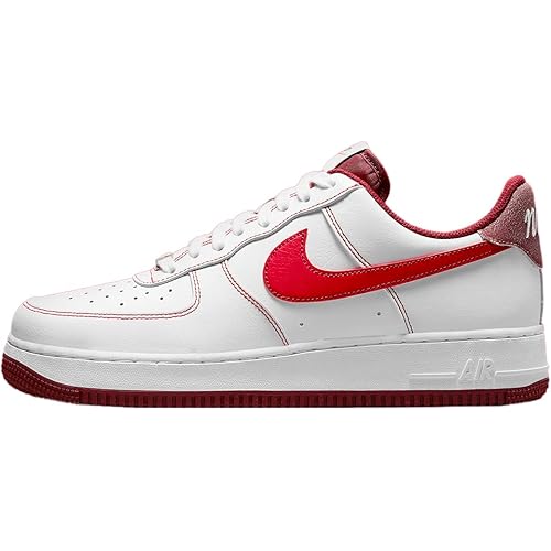 Nike Men's Air Force 1 '07 "First Use Wht/University Red-Team Red (DA8478 101) - 12