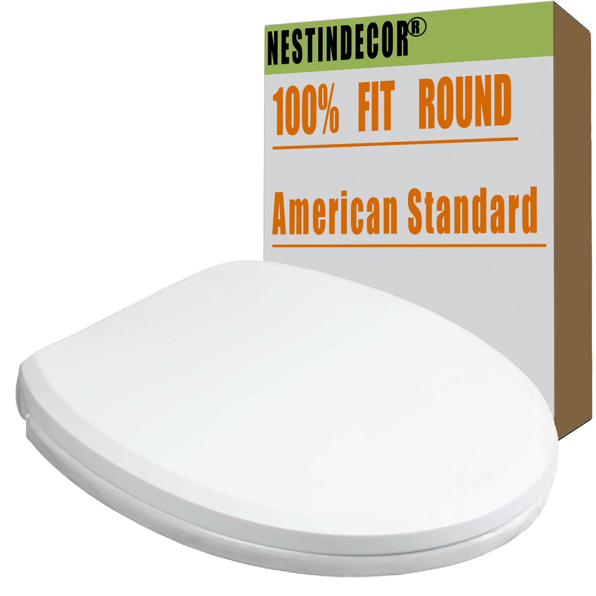 100% Fits AMERICAN STANDARD Toilet Seat Round,Soft Close,Perfect American Standard Toilet Parts,Toilet Seat Replacement,Round