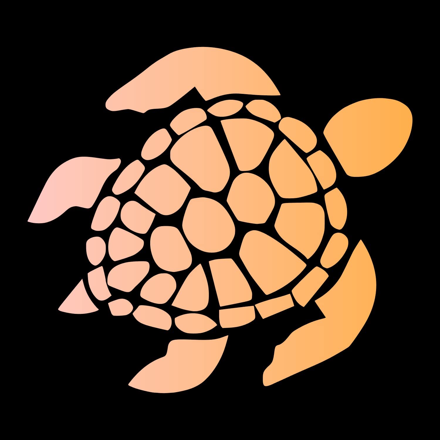 Sea Turtle [Pick Any Color] Vinyl Transfer Sticker Decal for Laptop/Car/Truck/Window/Bumper (2in x 1.8in [6-Pack], Copper)