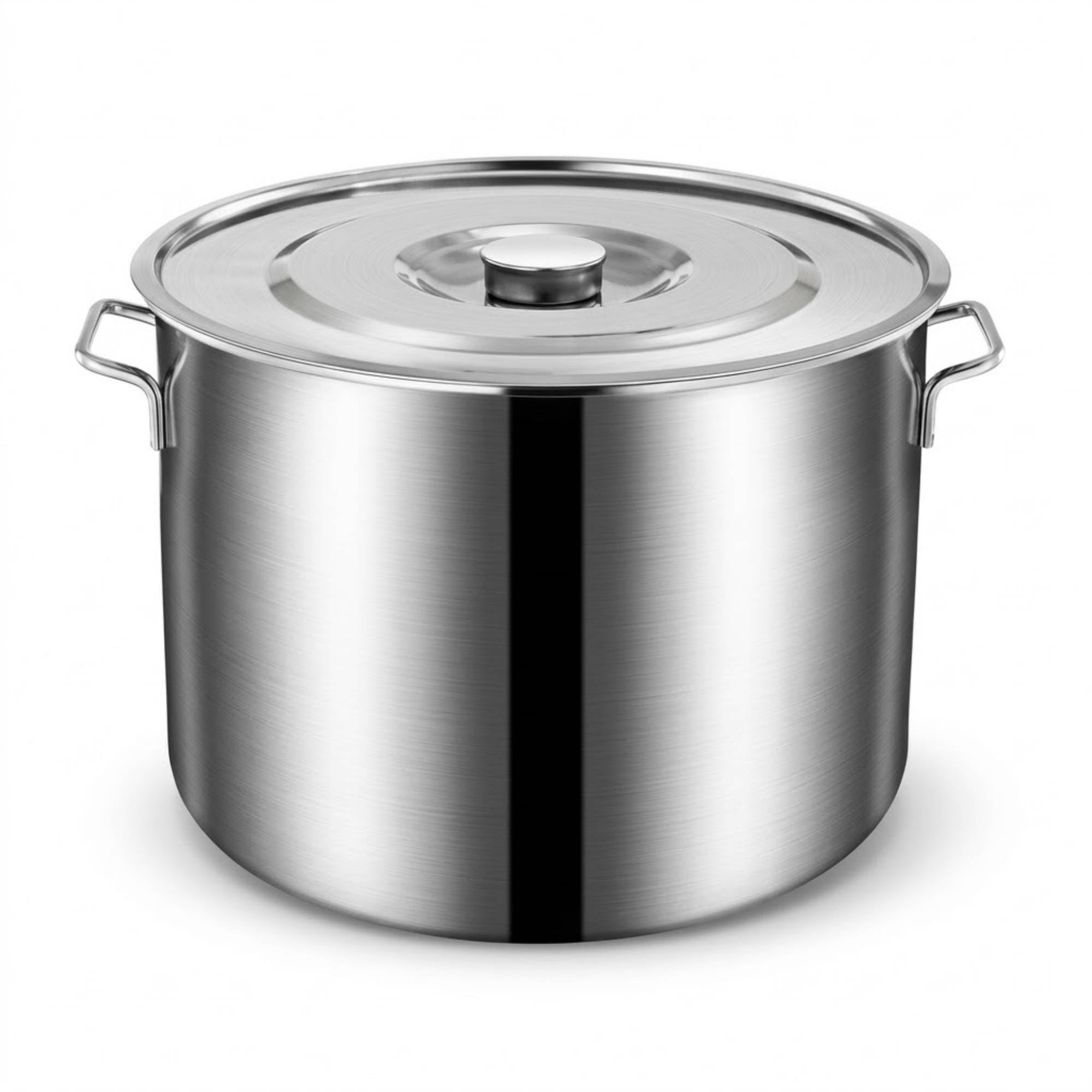 WAHEWUD Stock Pot, Thickened Stainless Steel Soup Bucket with Lid, Large Capacity Commercial Design, Dual Handles Canning Pot for Boiling Simmering Stews Soups