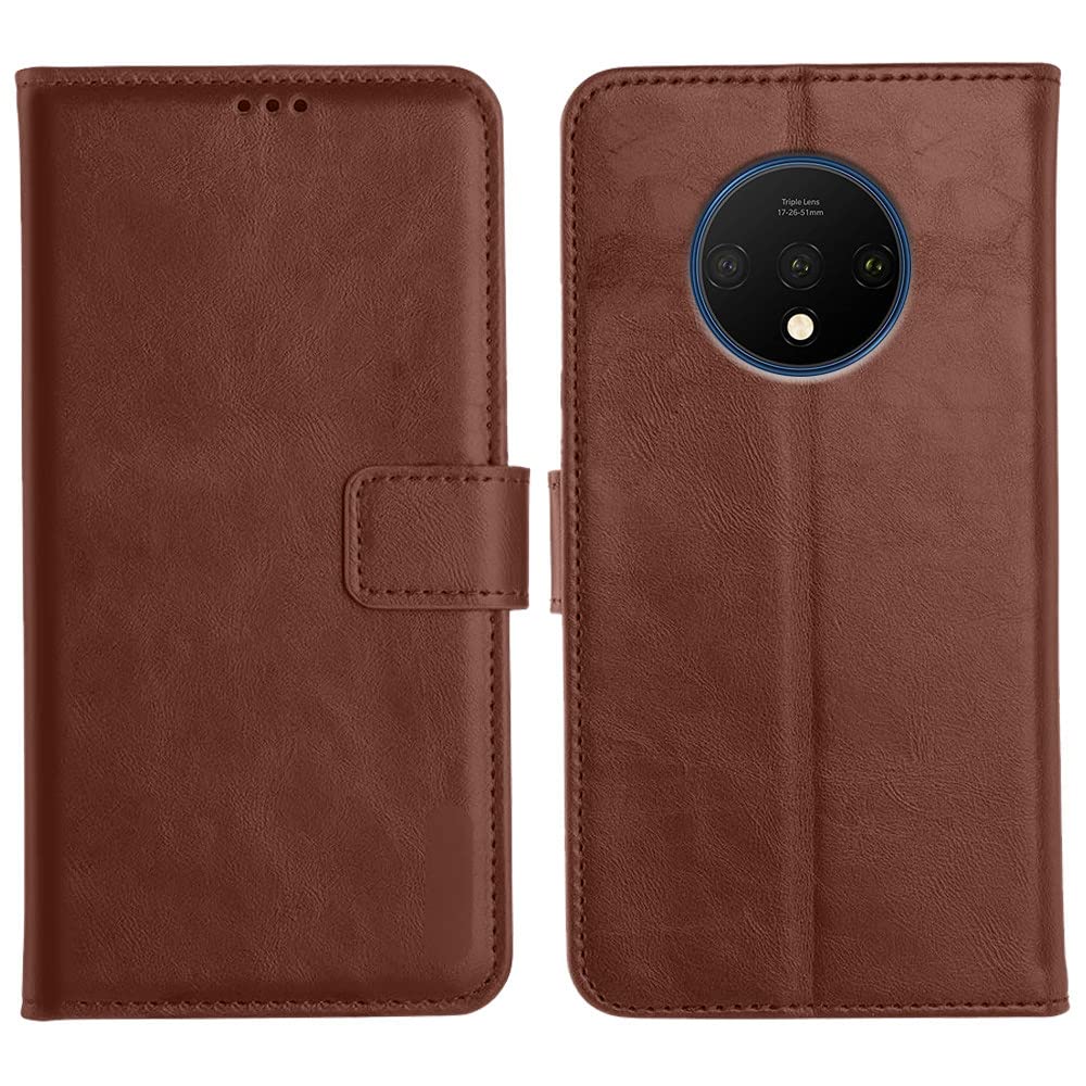 TrueObjects Flip Cover for OnePlus 7T PU Leather Flip Case for OnePlus 7T (Brown) (B08W47GK4Q) Amazon Price History, Amazon Price Tracker