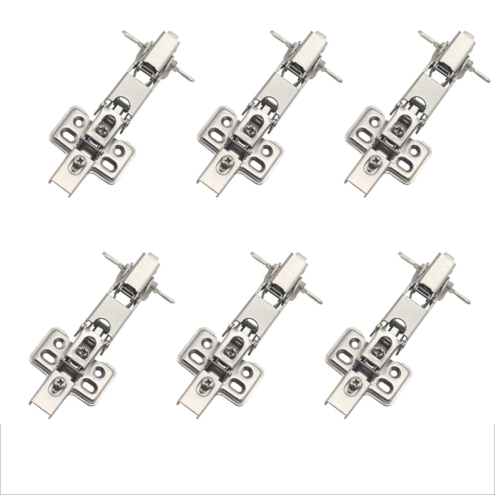 6PC 165° Quiet Soft Close Cabinet Hinges, Rustproof and Corrosion Resistant for Kitchen Cupboard Door Clip-On Hinge, Cold Rolled Steel,Big Bend(Middle Bend)