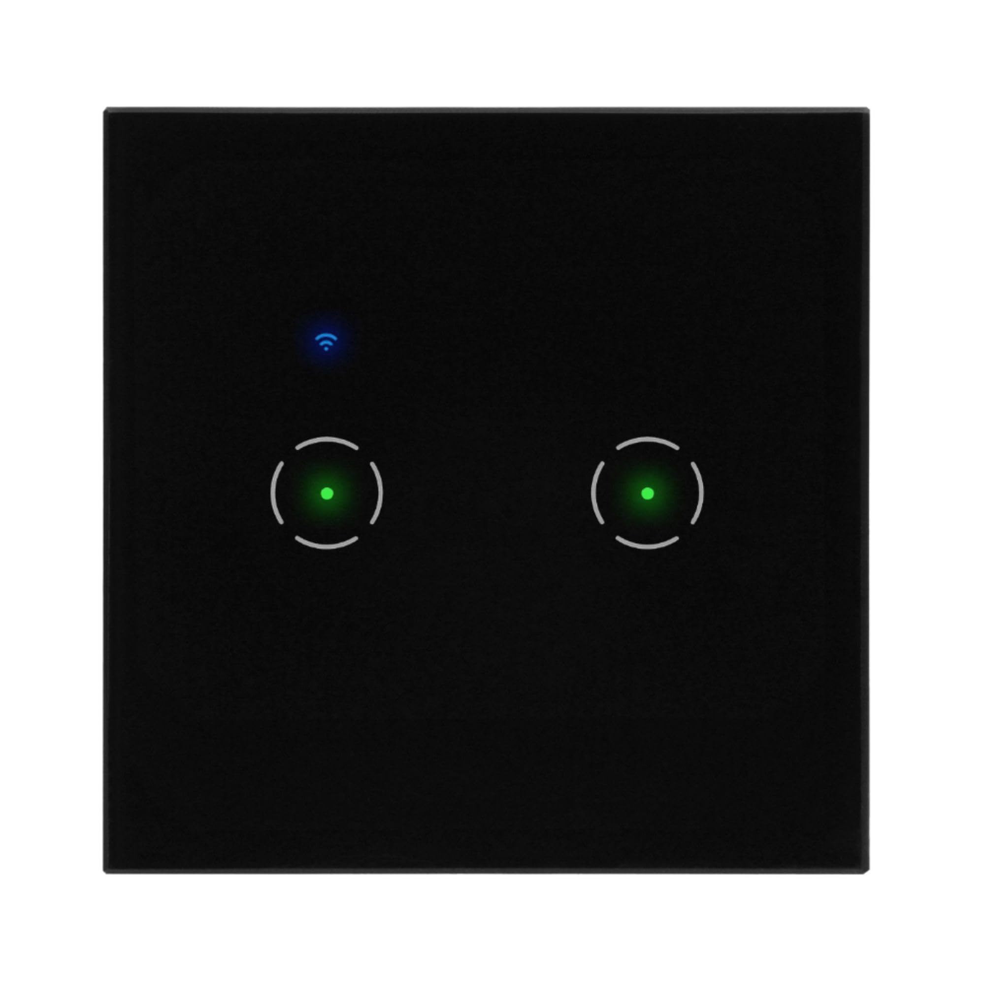 Interruptor Inteligente Tuya Smart Home - Interruptor Pared Doble Empotrado con Control Remoto por App Compatible con Alexa y Google Home (Negro)