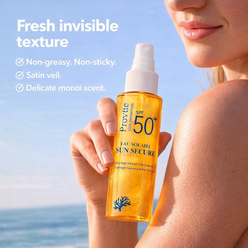 Eau Solaire Sun Secure SPF50 Spray, Lightweight Sun Protection Mist,6.7oz
