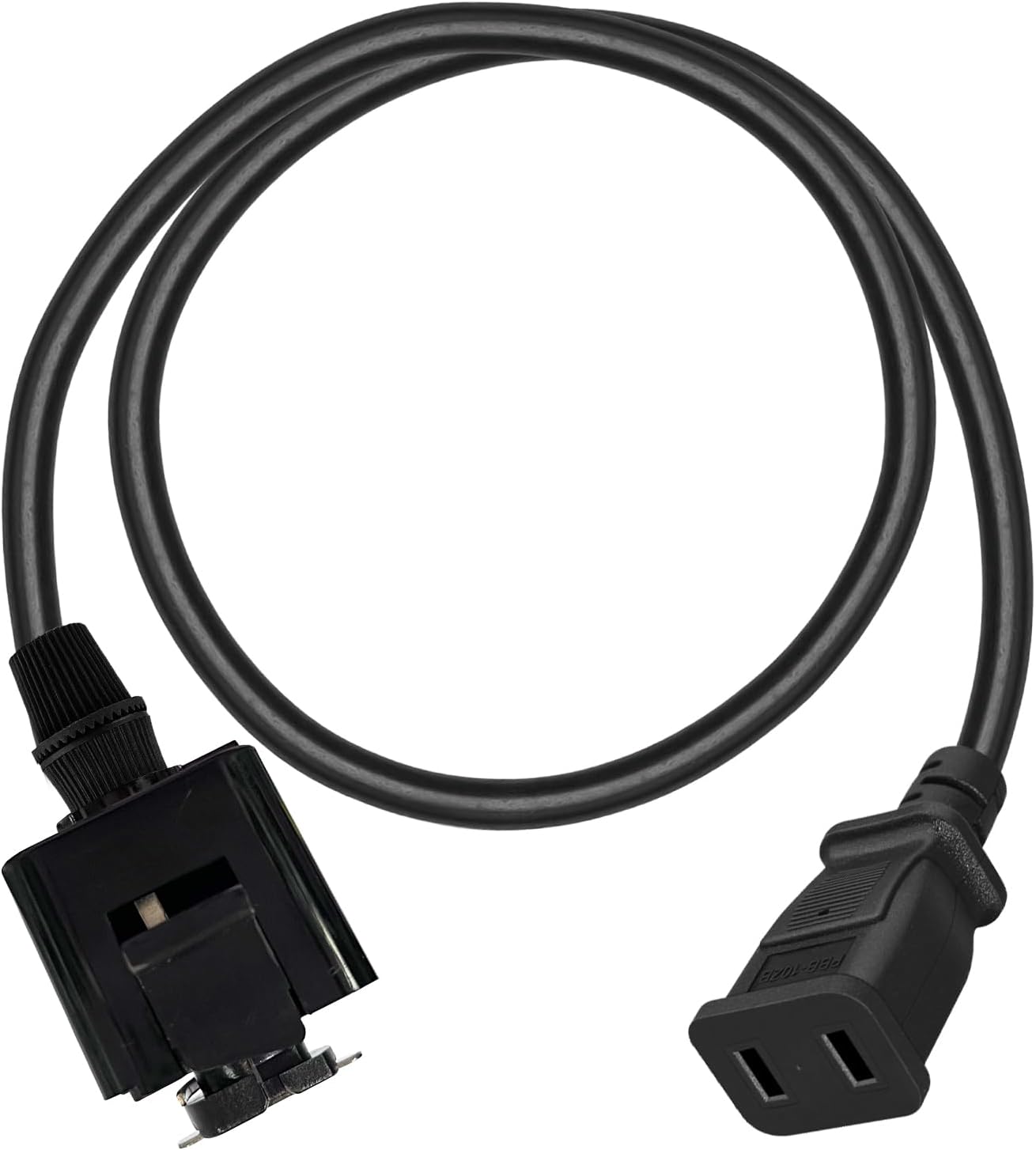 1 Pcs J-Type Track Adapter Extension Cord with 2-Prong Female Plug - 5.9Ft Retro Black Cord for Lamps, Indoor Lighting Accessory Part DIY Project
