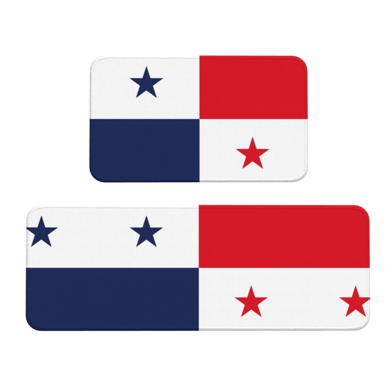 Tapetes de cocina EdWal con bandera de Panamá: set de 2 alfombras para chef