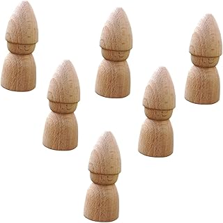 VILLFUL 6 Pçs Fantoche Fantoche Branco Embrião Materiais De Artesanato Em Madeira Peças De Madeira Para Artesanato Peg Pessoas Bonecas De Madeira Artesanato Em Madeira Estacas De Madeira