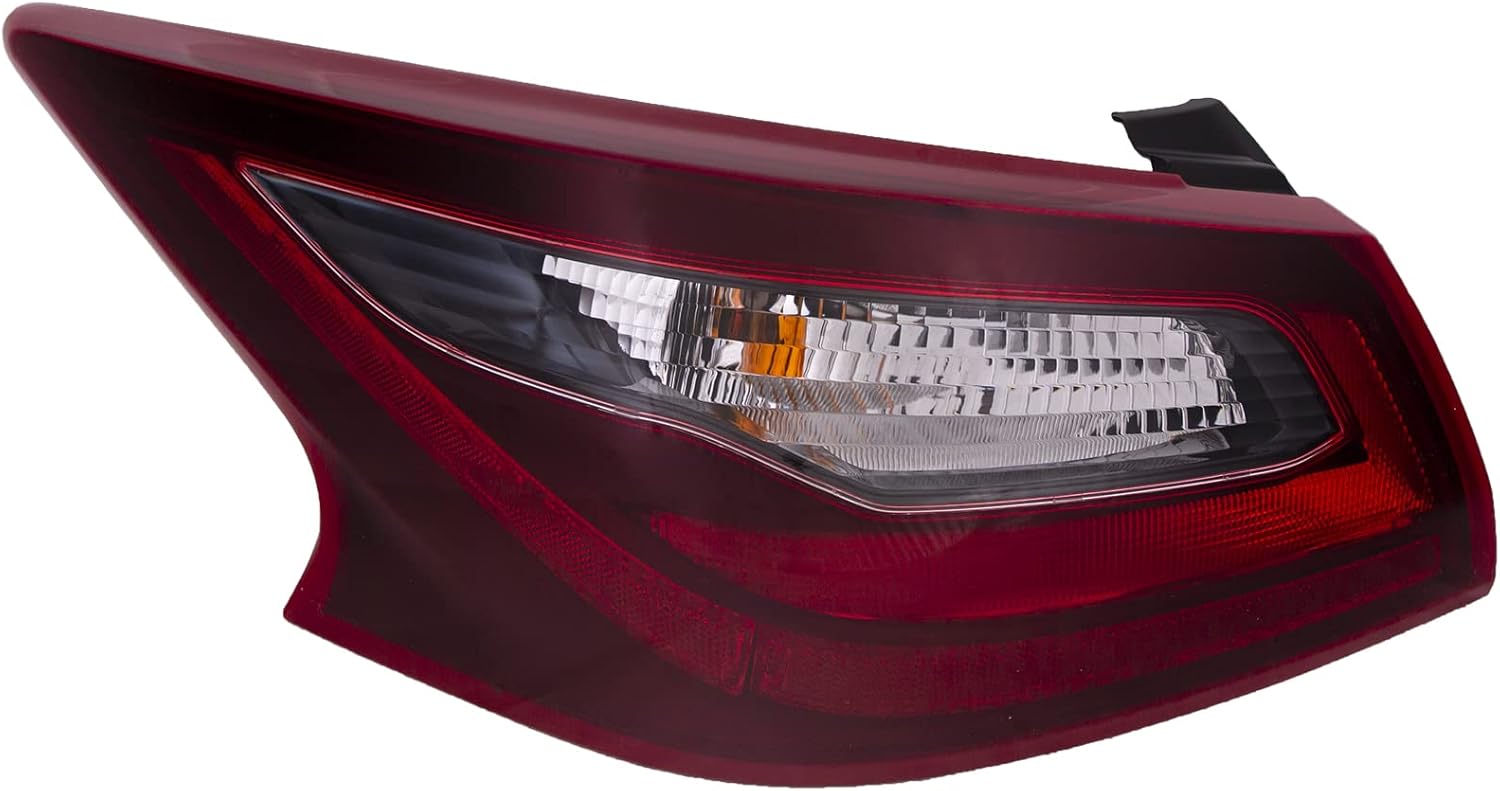HEADLIGHTSDEPOT Outer Tail Light With Smoked Lens Left Driver Compatible with 2017-18 Nissan Altima SR Models Sedan