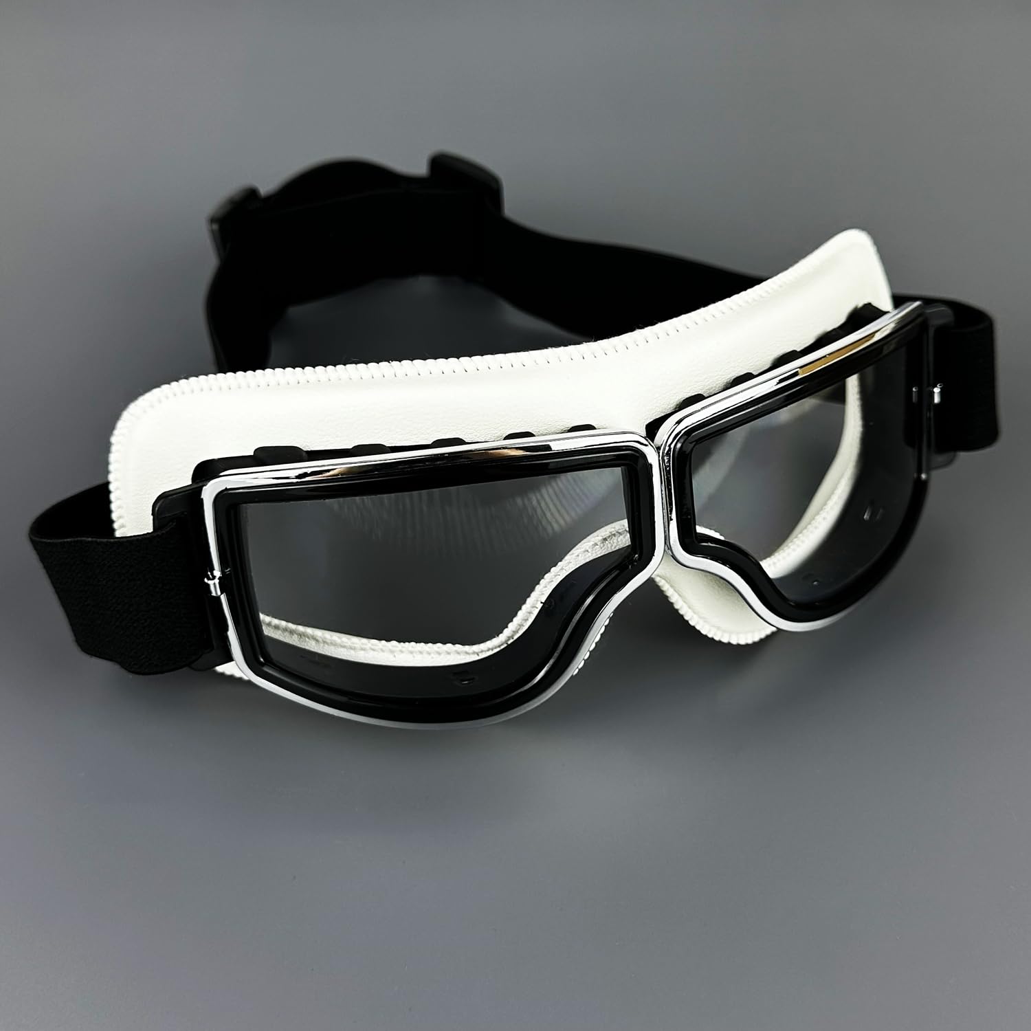 Occhiali Moto Occhiali da moto in pelle Occhiali da pilota vintage Antivento Universali for esterni Bicicletta Ciclismo Sci