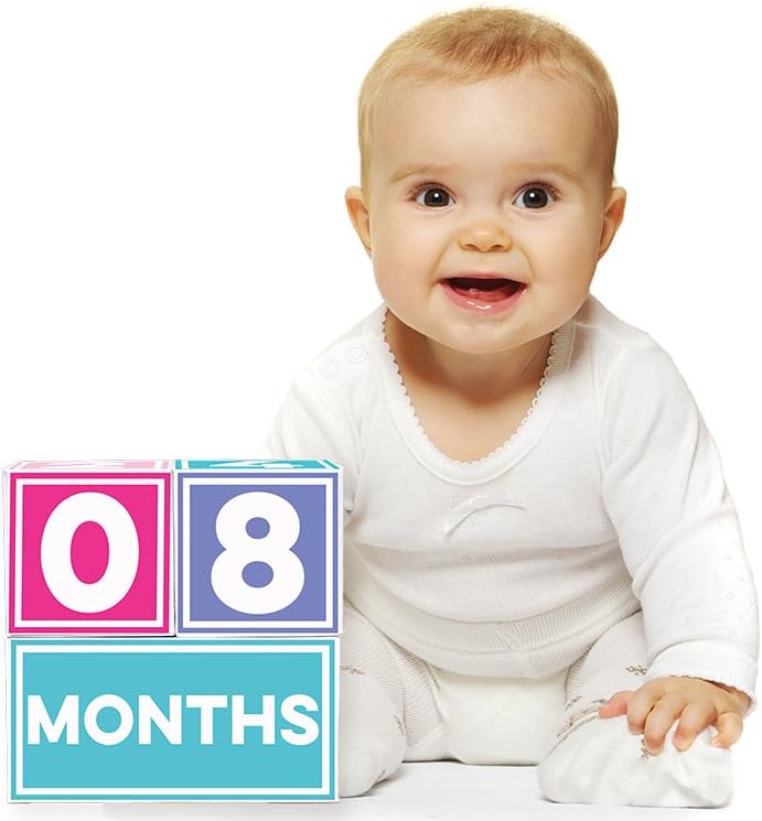 Sticky BelliesSticky Bellies Brag Blocks- Baby Age Blocks - Neutral - Girls - Boys - 3 Styles Available Multi 343