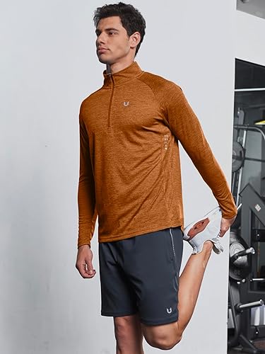 Miniatura 6 de NORTHYARD - Camiseta de correr para hombre, manga larga, cremallera de un cuarto, sudadera que absorbe la humedad, secado rápido, camisetas