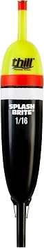Thill Splash Brite Lighted Bobber for Fishing, Center Slider Slip Float, Lights Up on Contact with Water, 1/8 oz, Large