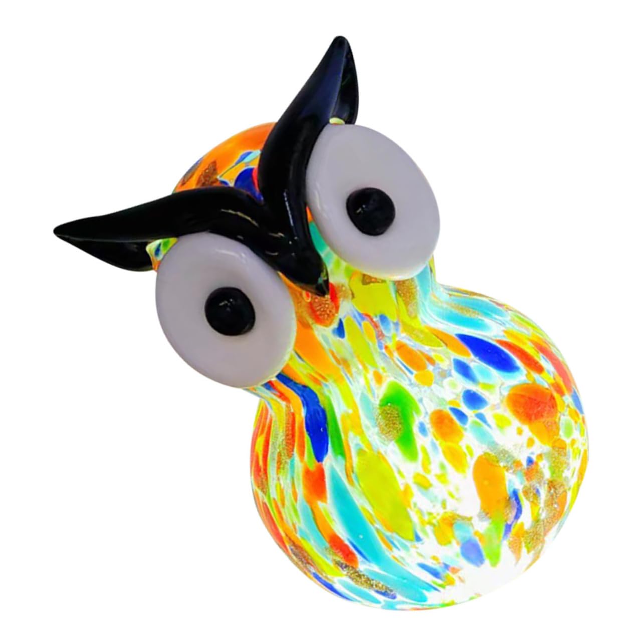 Statue en verre de hibou TOYANDONA pour decoration de bureau ou cheminee