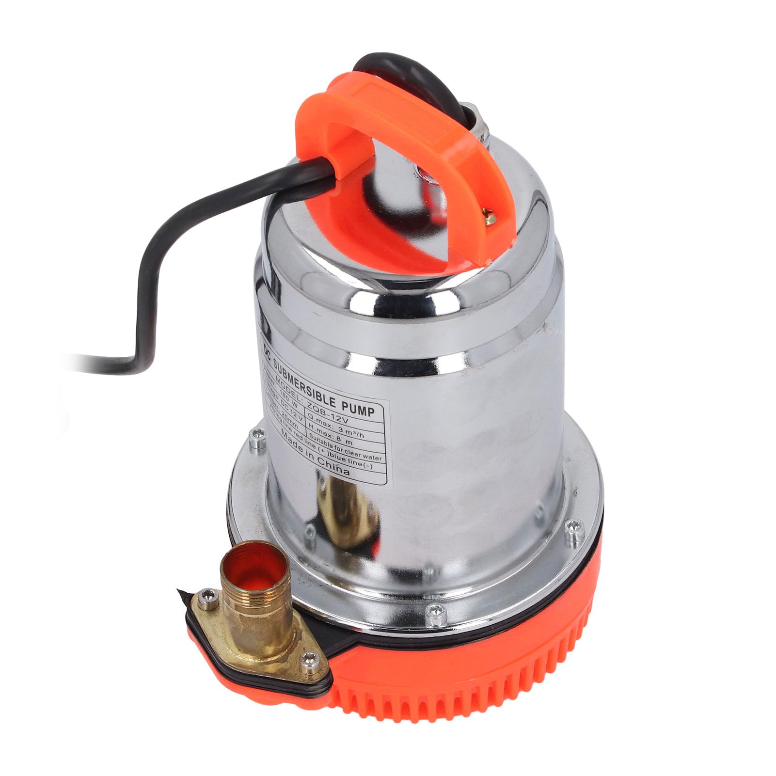 Fafeicy Pompa Sommersa DC12V 180W in Acciaio Inossidabile Pompa Booster per Pozzi da ³/h, per Pozzi Profondi Alimentata a Batteria Solare Foro di Uscita da 1 Pollice per Orticoltura, Stagno,