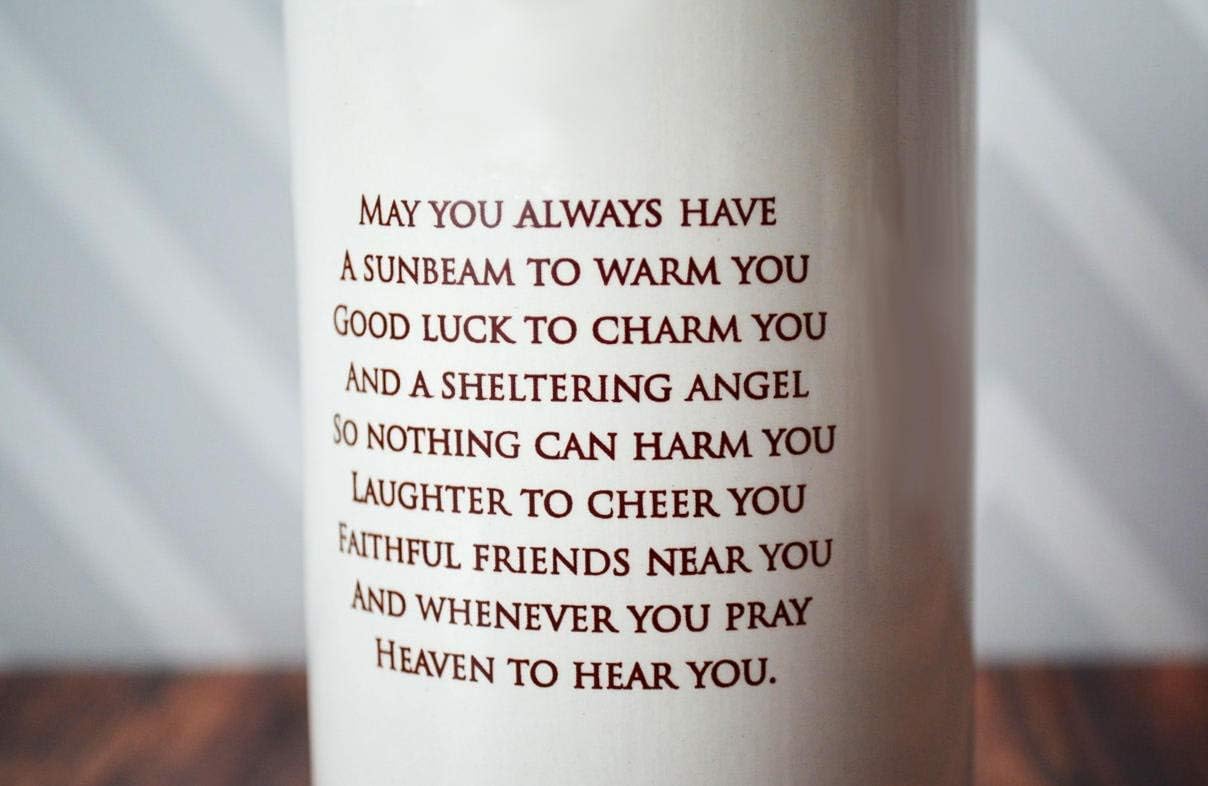 Baptism Gift, First Communion Gift or Confirmation Gift - With Irish Blessing - Cross Votive