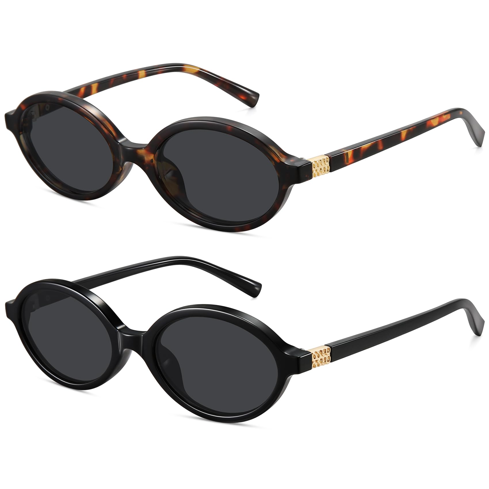 WOWSUN Retro Oval Sunglasses Womens Trendy Sun Glasses Sunnies UV400 Protection