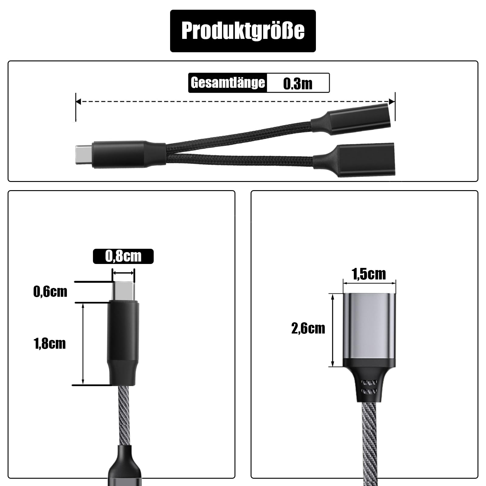 Rozdzielacz Powice US B C na 1 do 2 USB 2.0, rozdzielacz 10 W, akumulator B C 1 na 2, adapter OTG do rozszerzenia USB C