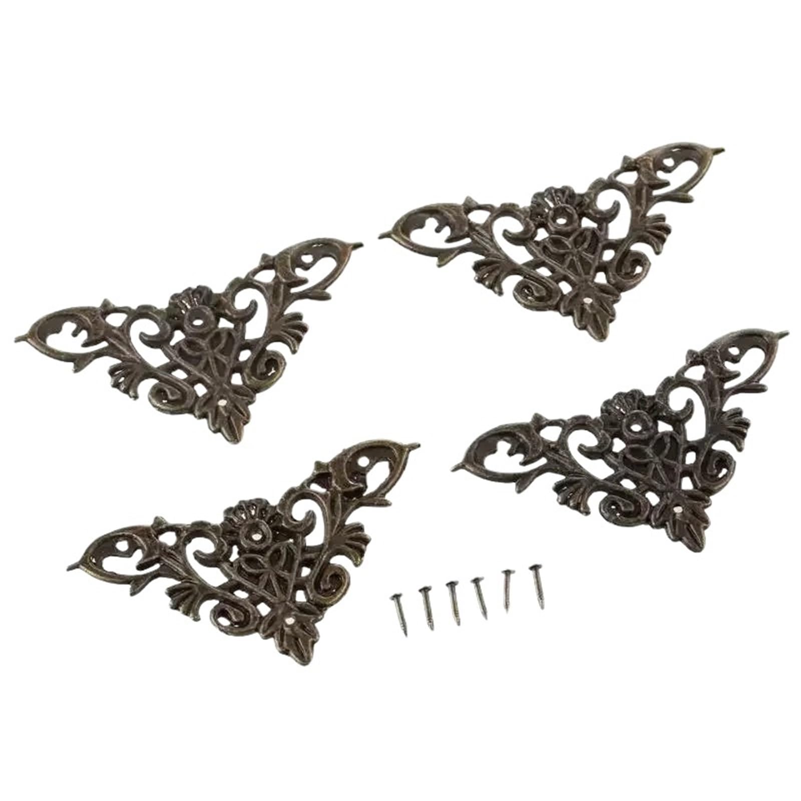 Baseboard Corner Protectors, Metal Baseboard Corner ors 4 Pcs Floral Pattern Edge Guard(L)