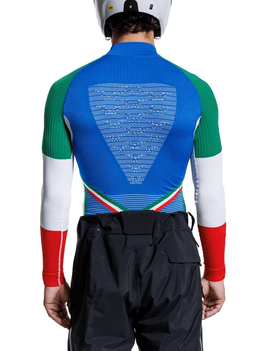 X-Bionic Energy Accumulator 4.0 Patriot Turtle Neck Long Sleeves Italy Strato Base Camicia Funzionale Uomo (Pacco da 1)