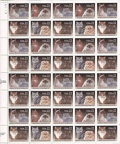 Cats Sheet of 40 x 22 Cent US Postage Stamps Scott 2372-75