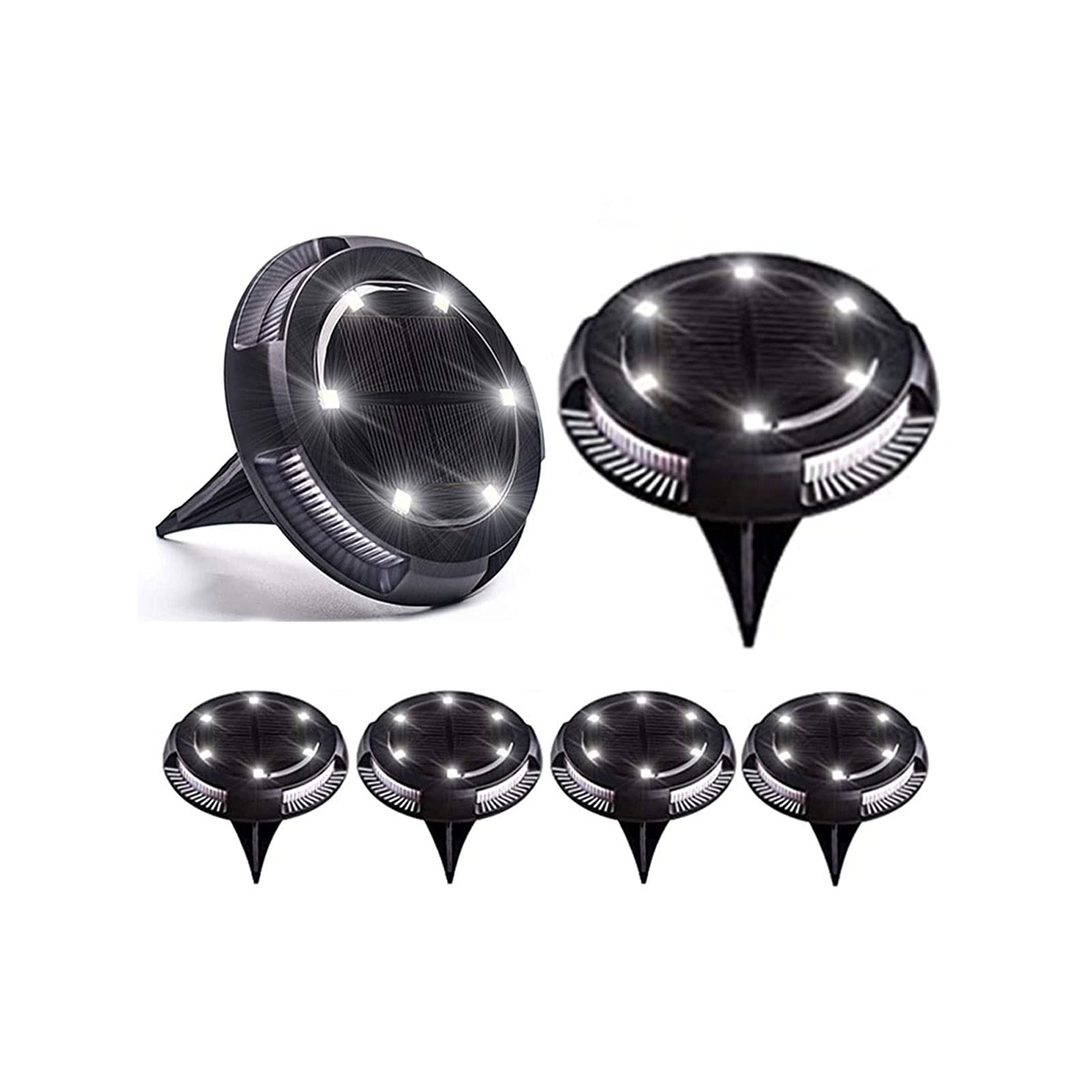 Solar-Bodenleuchten for den Außenbereich, 10 LED-Solarscheiben, Solar-Gartenleuchten for Pathway Garden Yard Walkway Pool Lampen (Size : 6 Packs)