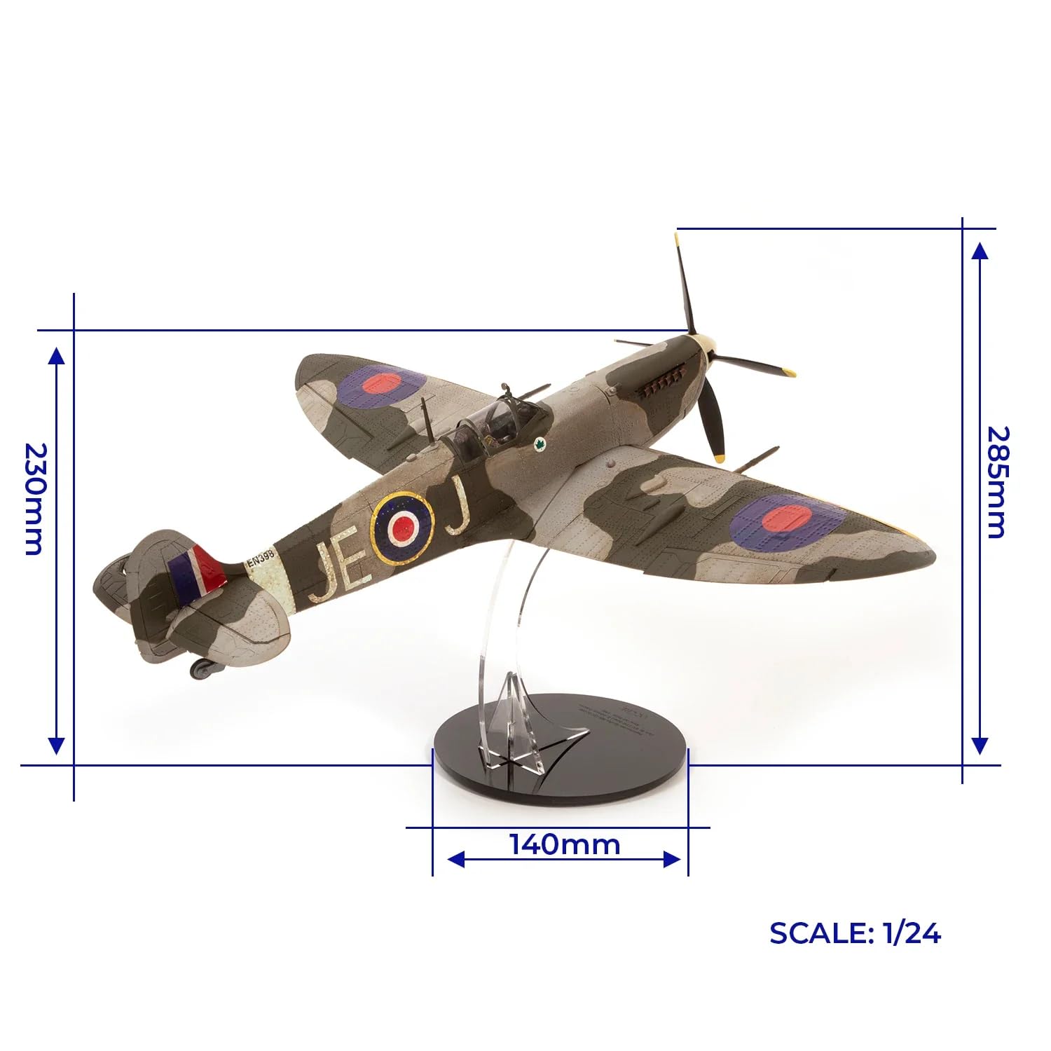 Occre Supermarine Spitfire Mk IXc EN398 – Zweiter Weltkrieg – Maßstab 1/24 – Bausatz aus Holz und Metall