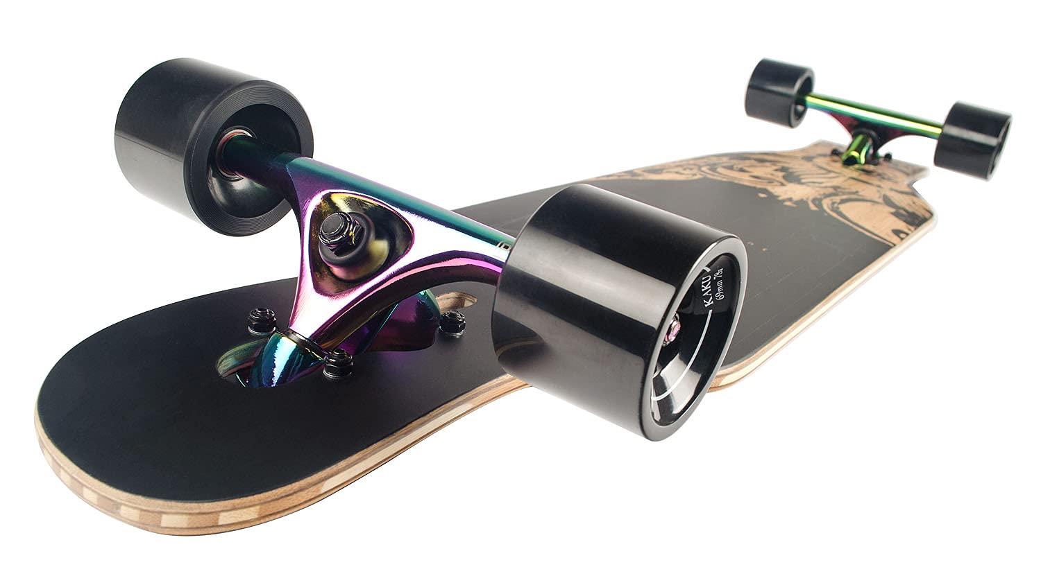 JUCKER HAWAII Longboards - Longboard HOKU en 2 Niveles de flexión - Todos los diseños y Acabados - construcción de Fibra de Vidrio con bambú y Arce Canadiense