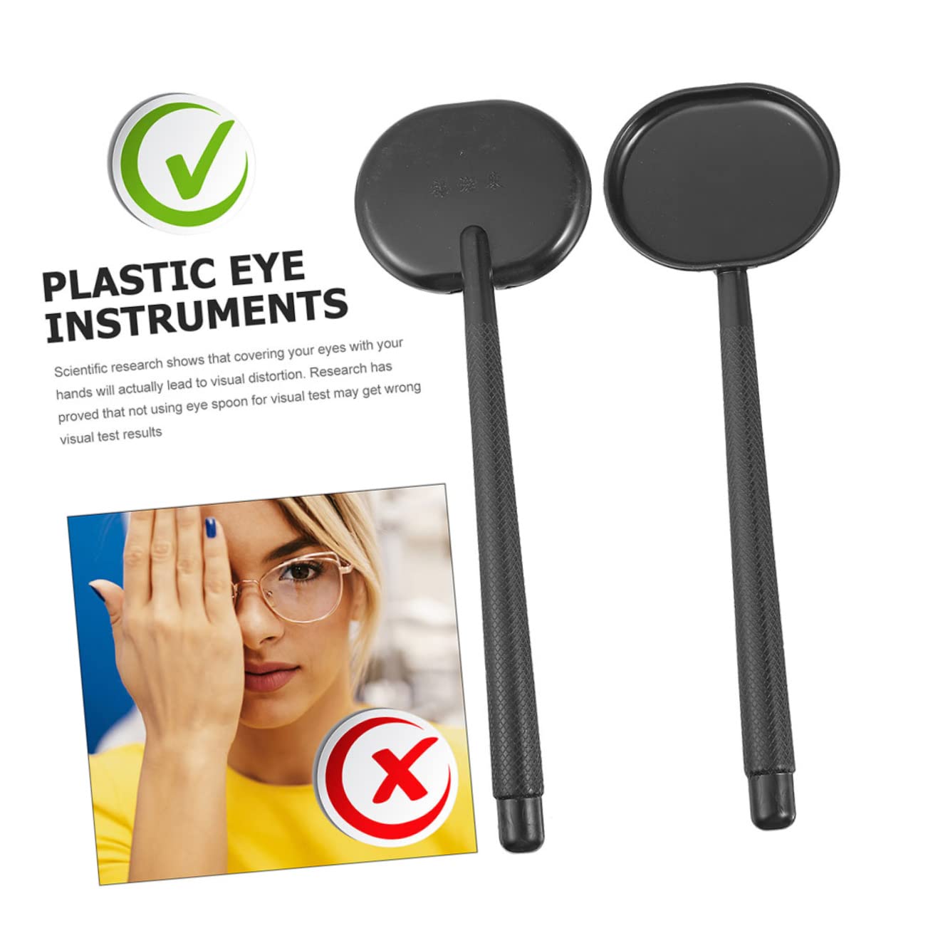 Healeved 4sets Visor Eye Exam Chart Eye Chart Supplies Eye Test Equipment Eyesight Test Eye Shades Eye Instruments Eye Optometry Tool Handheld The Tools Eye Test Shield Spoon Black 4pcs*4