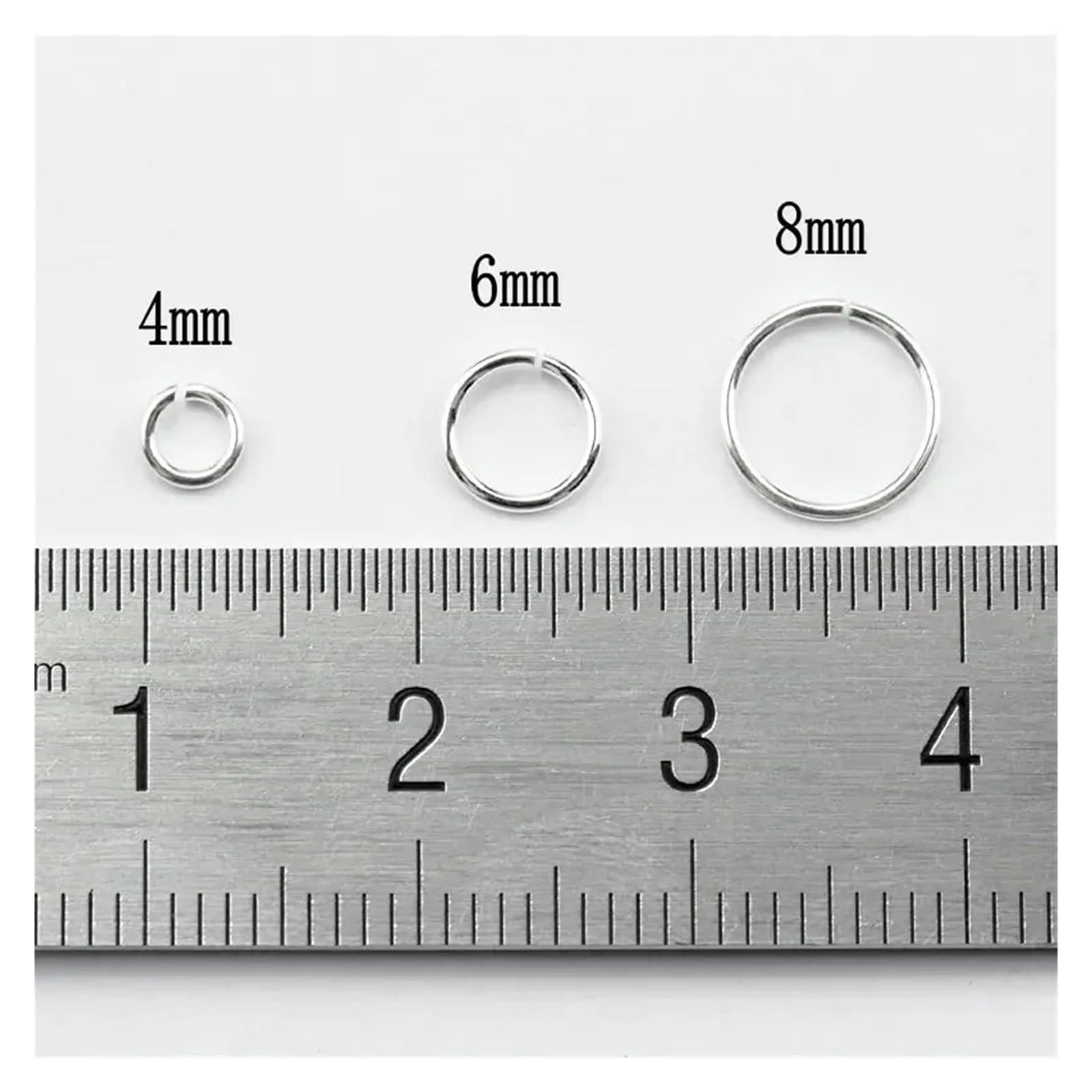 Biegeringe 4–8 mm, 20 Stück/Packung, offene Binderinge zur Herstellung von Schlüsselanhängern und Armbändern, Schmuck, Zubehör (8 mm, 20 Stück)