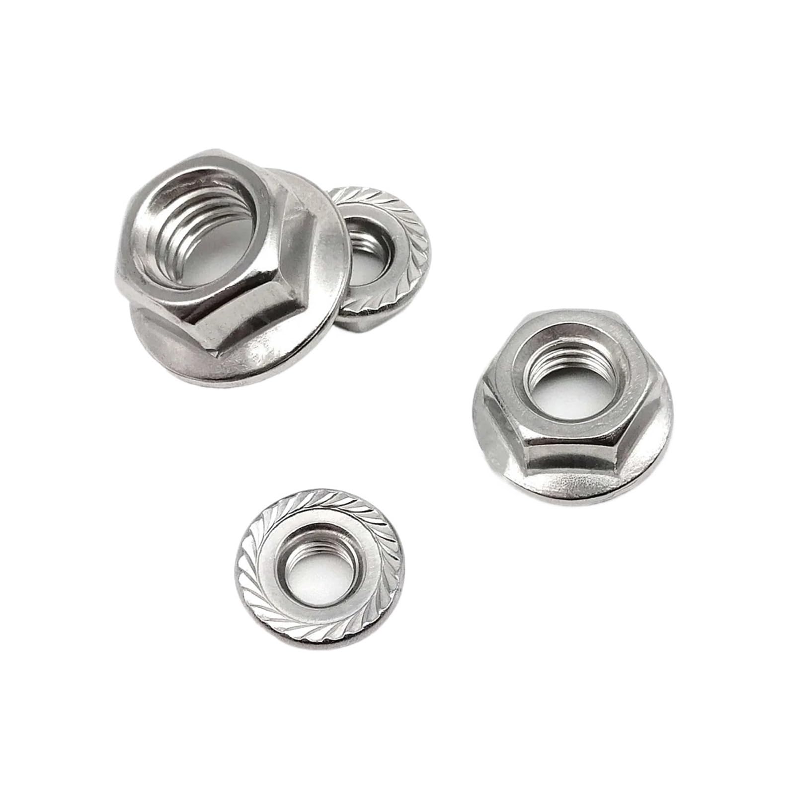 Dadi esagonali con flangia seghettata 304 A2-70 in acciaio inossidabile sinistro M4-M12