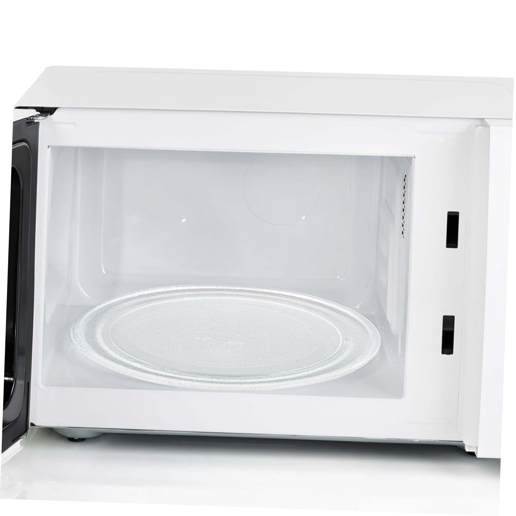 Plato Giratorio para Uso Prolongado Resistente y Fácil de Limpiar de Vidrio Blanco Diseño Delicado para Microondas en Cocina