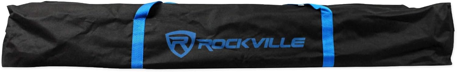 Rockville BPA8 Bundle: (2) 8-in 300-Watt Powered Active DJ PA Speakers with Bluetooth, (2) RVSS2-XLR Adjustable Tripod Speaker Stands with Cables, for Live Sound, Events, and Performers, 4-Items