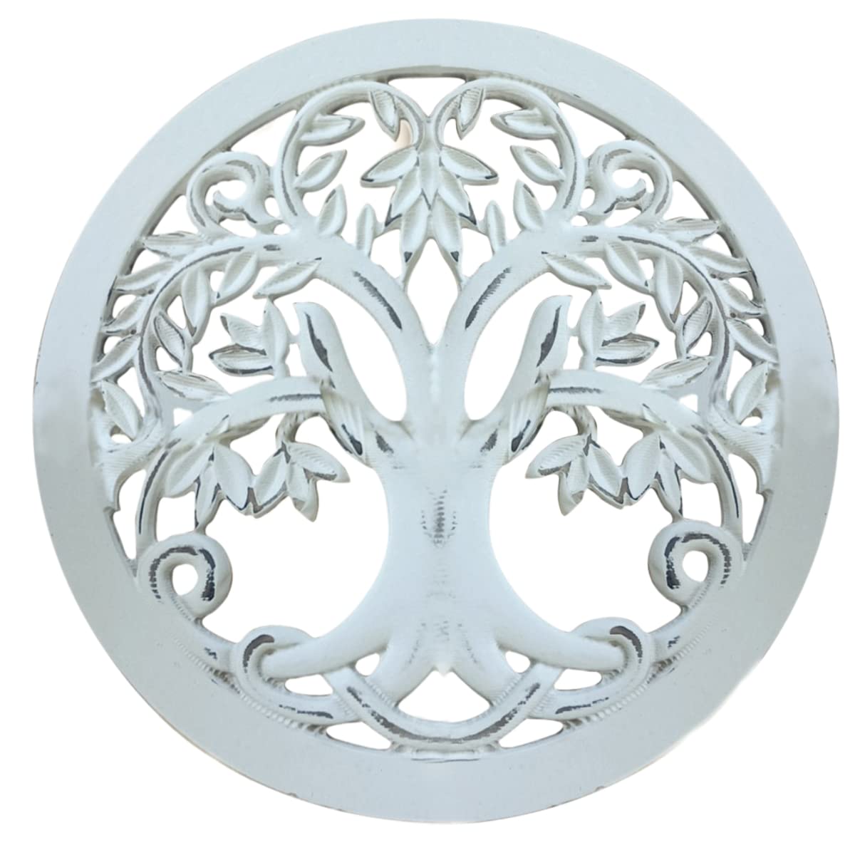 Arbre de vie en bois blanc pour decoration salon cocooning