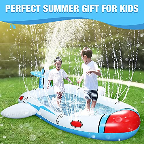 Inflatable Sprinkler Pools for Kids, Zodight Sprinkler Play Center Kiddie Pool, Spaceship Above Ground Toddler Pool, Splash Pad Kids Outdoor Play, Water Toys for Boys Girls - Thumbnail 5