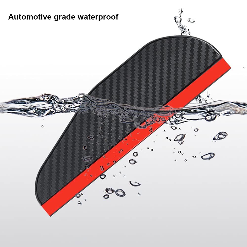 Riloer 2pcs Car Detailing Rain Riner, PVC Carbon Fiber Deszczowy wzór do lub blokowania ochrony przed śniegiem anty-deszcz, akcesoria samoprzylepne nie piątek