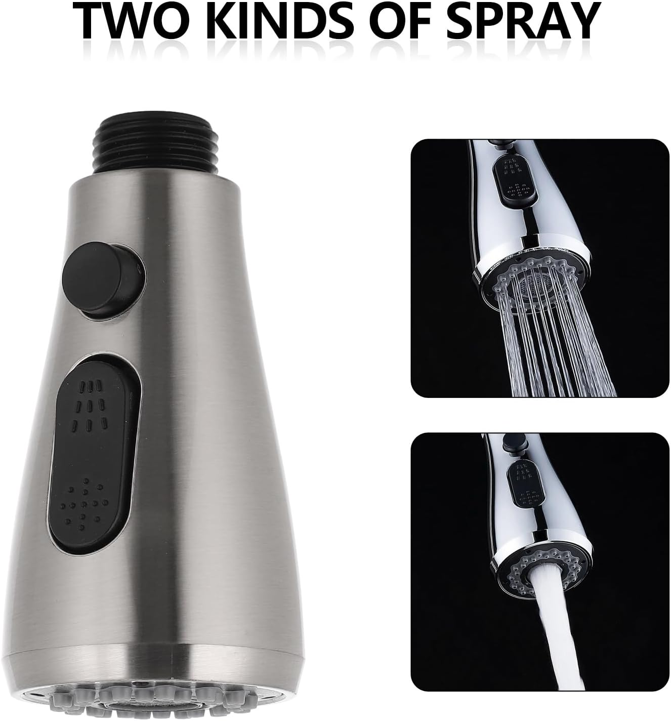 DOITOOL Kitchen Faucet Replacement Pull-Out Sprayer Head Universal Sink Nozzle Water Tap Sprayer Easy Install Compact 3.26X1.81X0.39In