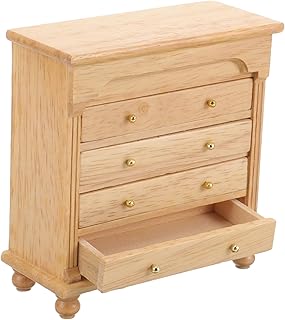 COHEALI Mini Aparador Verde Log Cor Móveis De Casa De Boneca Mini Móveis Mini Brinquedos Coisas De Boneca Decoração De Móveis Em Miniatura Armário De Exibição De Madeira Ornamentos De Cor