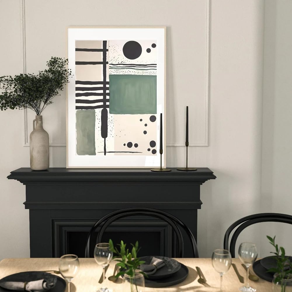 LTjiajuypd Stampe astratte neutre verdi, arte moderna con pennellate, poster su tela per la decorazione di casa e soggiorno (60x90 cm - 3 pezzi)