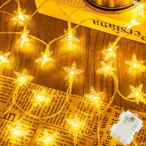 Weihnachtsbeleuchtung Sterne 7 Isisyu Lichterkette Sterne Außen, 6M Weihnachtsbeleuchtung Außen...