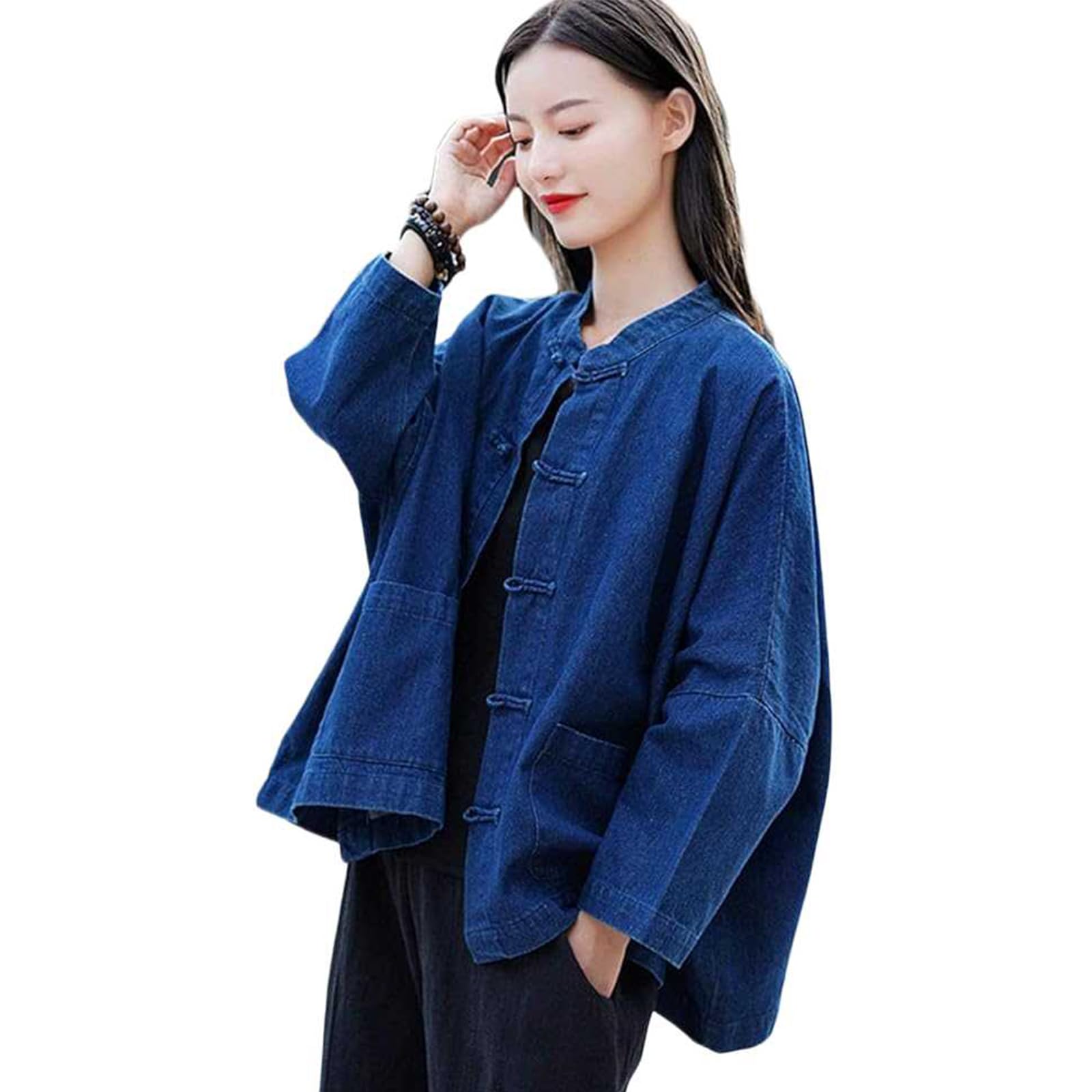 Veste en jean femme style chinois la solution ample pour un look original sans effort