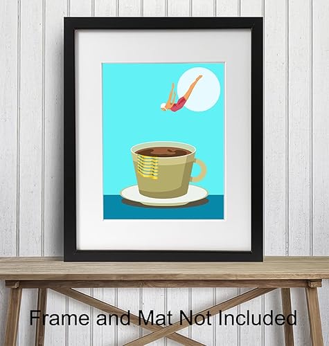 Miniatura 3 de Arte de pared para cocina, decoración de cafetería, decoración de comedor, decoración moderna de pared azul de mediados de siglo, imagen de cocina